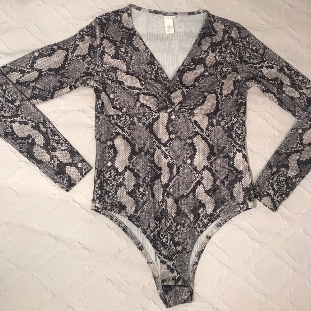 Snake skin patterned body suit